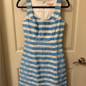 Blue and White Striped Dress